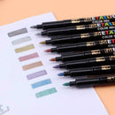 8 Colors Set Paint Marker Pens Metallic Sheen Glitter Calligraphy Art K2X0 C5B1