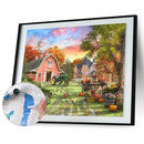 Painting By Numbers Kit DIY Village Scenery Canvas Oil Art Picture Craft