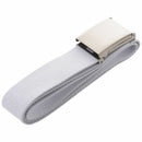 Unisex Plain Webbing Canvas Metal Buckle Belt White