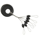 10 Pcs 6 in 1 Size L Black Rubber Oval Stopper Fishing Bobber Float W3H5