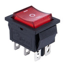 Waterproof LED illuminated 6Pins Mini O/F/O DPDT Rocker Switch Car Dashboar