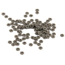 100x Snowflake Spacer Beads Charms Necklace Bracelet DIY Craft 4mm metalic black