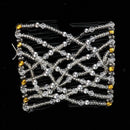 White Butterfly Beaded Double Hair Comb Clip Stretchy Women Hair Accessory