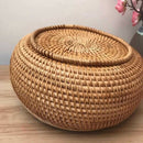 Rattan Weave Food Container Storage Box Handmade Organizer Kitchen Breathab