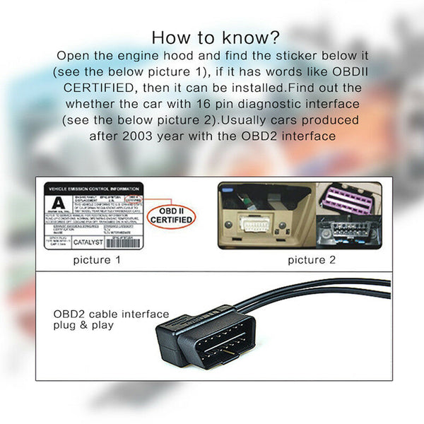 Car Head Up Display II HUD Projector Speedometer MPH KM/h Speed Warning FT