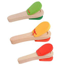 Children's Wooden Percussion Instrument Castanet Clapper Creative Long Hand T4N4