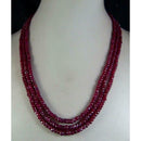 3-strand Ruby Beads Chain Statement Beaded Choker Layered Strands Necklace for