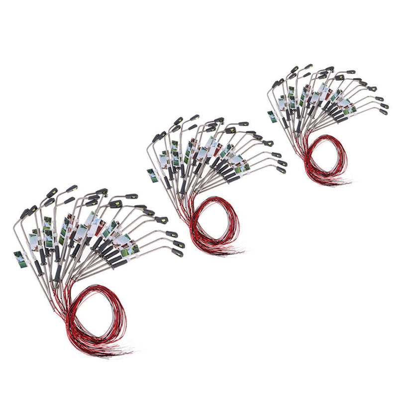 20Pc Stainless Steel LED Light Wire Lamppost 1/100 for Diorama Architecture