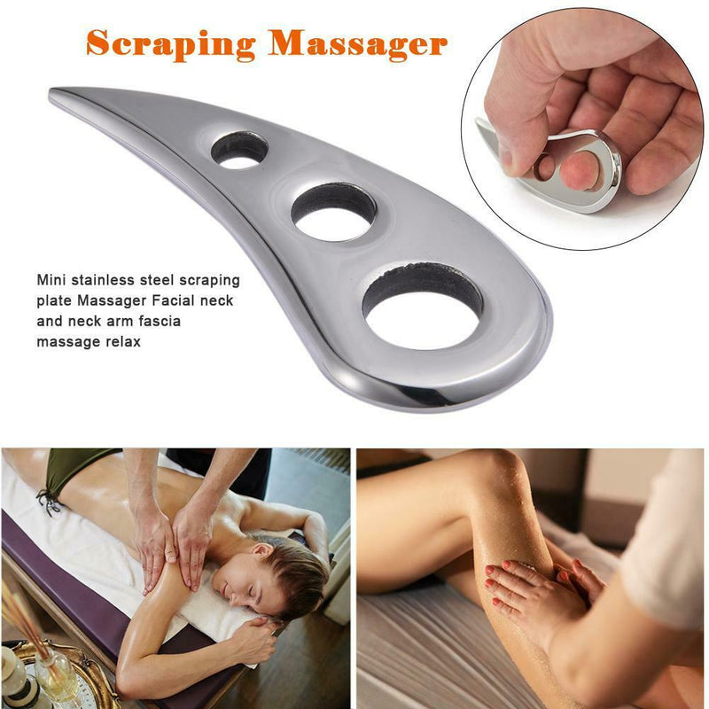Mini Massager Scraper Board Facial Neck Arm Massage Relaxation Stainless Steel