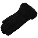 Autumn and Winter Suede Gloves Women's Warm Press Screen Haired Gloves Ridi