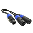 2pcs PA Splitter Male to Dual Female Speakers Cable Cord Amplifier Black