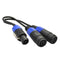 2pcs PA Splitter Male to Dual Female Speakers Cable Cord Amplifier Black