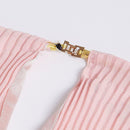Sexy Women Dinner Party Halter Pleated Floor Length Long Dress Pink M A