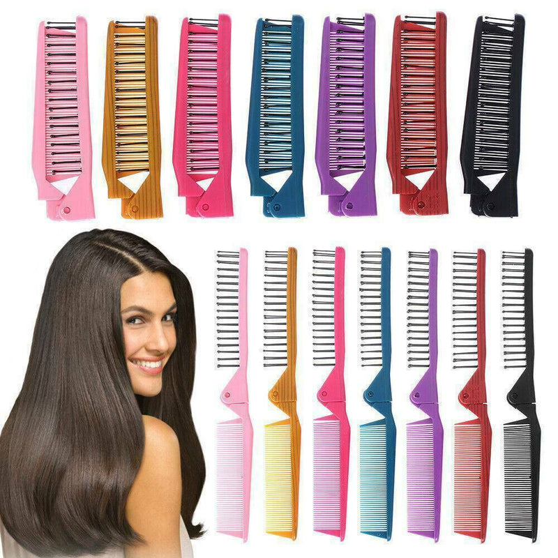 Travel Mini Hair Comb Brush Foldable Massage Hair Comb Anti-static