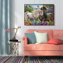 5D DIY Diamond Painting Garden Horses Cross Stitch Mosaic Kit Home Decor