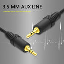 3.5mm AUX Cable Male to Male Audio Cord Line for Speaker Headphones (Black)