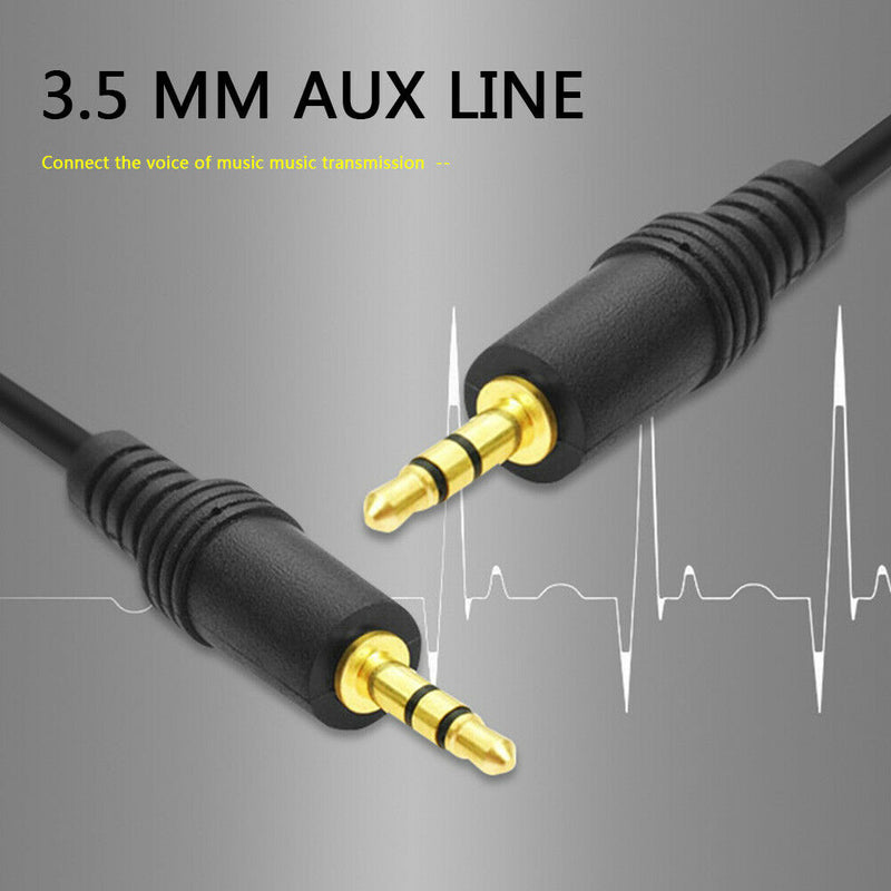 3.5mm AUX Cable Male to Male Audio Cord Line for Speaker Headphones (Black)
