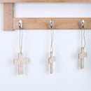 10pcs/set Wooden DIY Cross Pendant Hanging Ornaments with Rope Party Decor