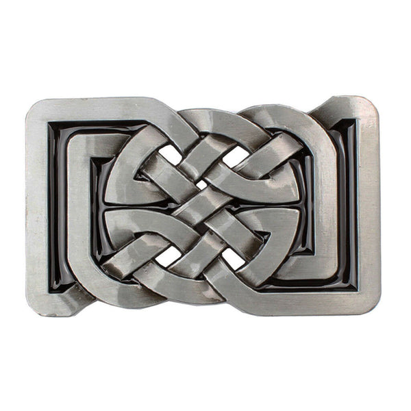 Alloy Celtic Pattern Belt Buckle Rectangle for Leather Belt Women Men Casual