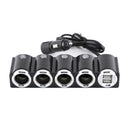 Car Dual USB One For Four Belt Switch Car Cigarette Lighter Charger Doub CWH