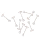 10x Lip Piercing Bioflex Labret Stud Piercing Jewelry Connector Acrylic - Clear
