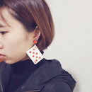 Playing Cards Dangle Earrings Nightclub Poker Hearts 8 Ear Stud Rock Earring