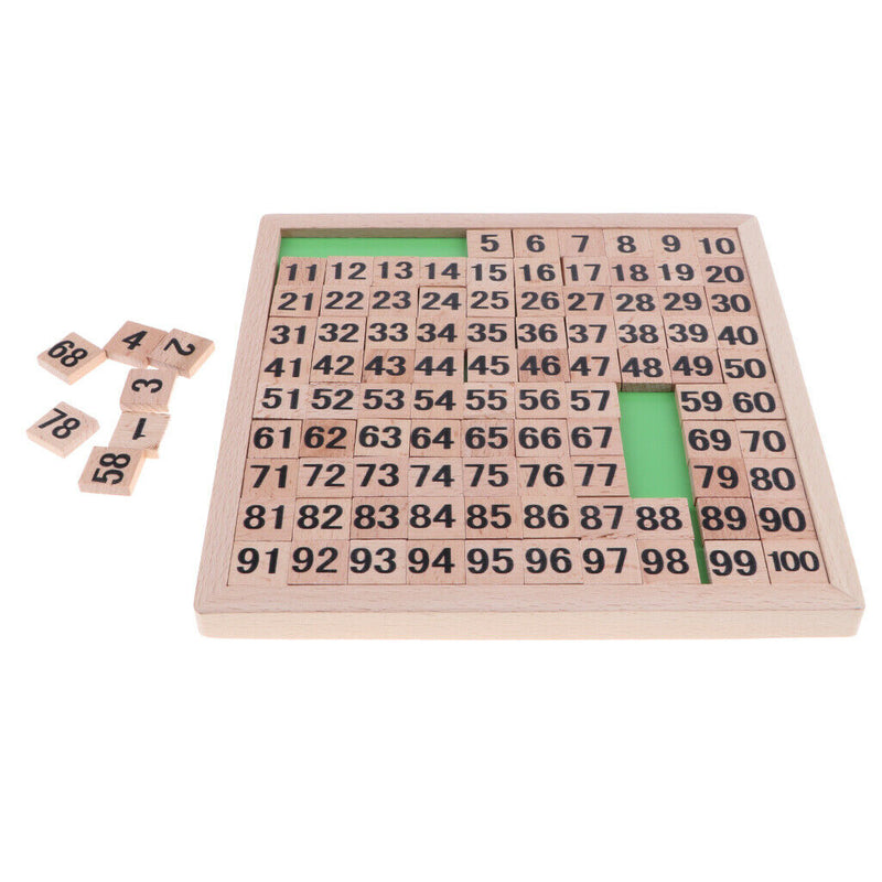 Montessori Math Education Materials - Wooden 1-100Consecutive Numbers Blocks Box