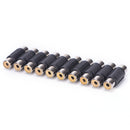 10X RCA Female to Female Coupler Plug Audio Video AV Cable Adaptor RCA Joiner Gn