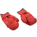Sponge Padded Red Faux Leather Boxing Gloves for Child M9D6
