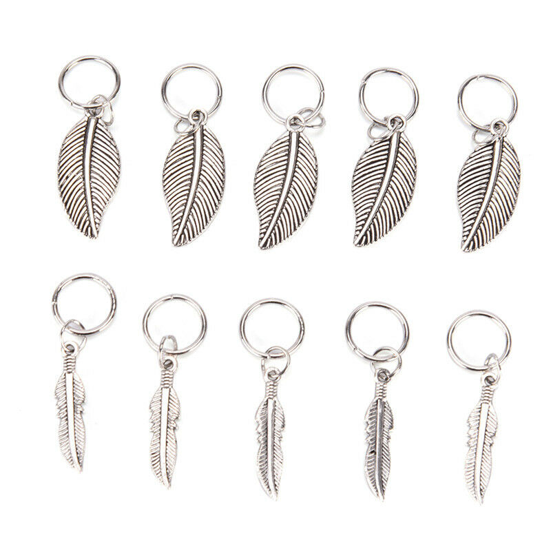 35x New Star Rose Feather Leaf Shell Hair Pierced Dreadlock Hair Clip Access Nw