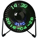 New Hot Selling Usb Led Clock Mini Fan With Real Time Temperature Display D