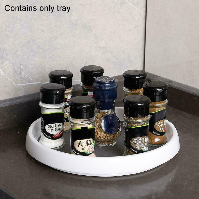 1* Round Rotating Tray Spice Rack Kitchen Revolving Storage Organize Rack J9E1