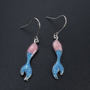 Women Shiny Mermaid Tail Pendant Hook Earrings Jewelry Party Wedding Accessories
