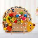 Wooden Fruits Lacing Stringing Beads Toys Hedgehog Fruit String Beads Boar