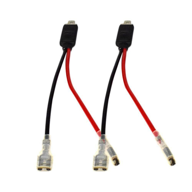 2x H1 LED Headlight Wiring Harness Male Plug Single Diode Converter Cables