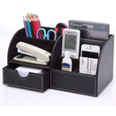 7 Storage Compartments Multifunctional PU Leather Office Desk Organizer,Bus V7S9