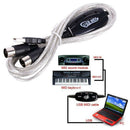 2 IN 1 USB to MIDI Interface Converter Cable PC to Music Studio Keyboard Adapter