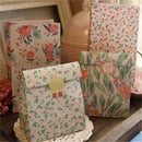 4pcs Flower Floral Paper Xmas Party Holiday Cookies Gift Bag Holder + Sticker3C
