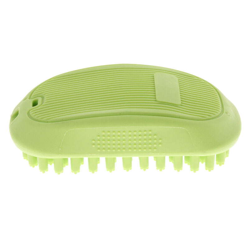Pet Dog Puppy Bath Grooming Rubber Comfortable Hair Massage Brush Green