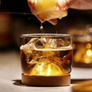 New Whiskey Glass Small Glass Japanese Style Mountain Wooden Bottom Wine Gl