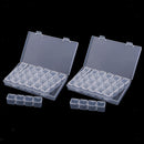 2 Packs 28 Slots Transparent Clear Storage Box with Caps Lid Design Clear