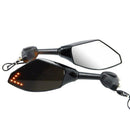 2Pcs Motorcycle Rearview Mirror Side View Amber Led Turn Signal Indicator F