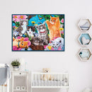 5D DIY Full Drill Square Diamond Painting Cat Cross Stitch Embroidery Kit A