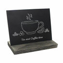 15.3x12.7x4.6cm Mini Tabletop Chalkboard Signs with Rustic Style Wood Base  W6V2