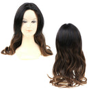 Gradient Black Brown Synthetic Long Wavy Wigs Women Lace Front Daily Wigs  OZ