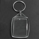 50x Clear Acrylic Plastic Blank Keyrings Insert Passport Photo Keychain Key K8N1
