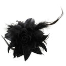 Rose Flower Hat Hair Clip Brooch Pin Black Party Lady Gift K4B9
