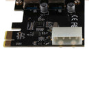 Super Speed PCI-E to USB 3.0 2 Ports Expansion Card 4 Pin Power Connector