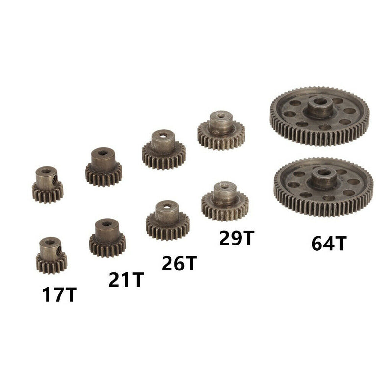 10 Pieces Steel Spur Differential Main Gear Set RC Motor Pinion for HSP HPI