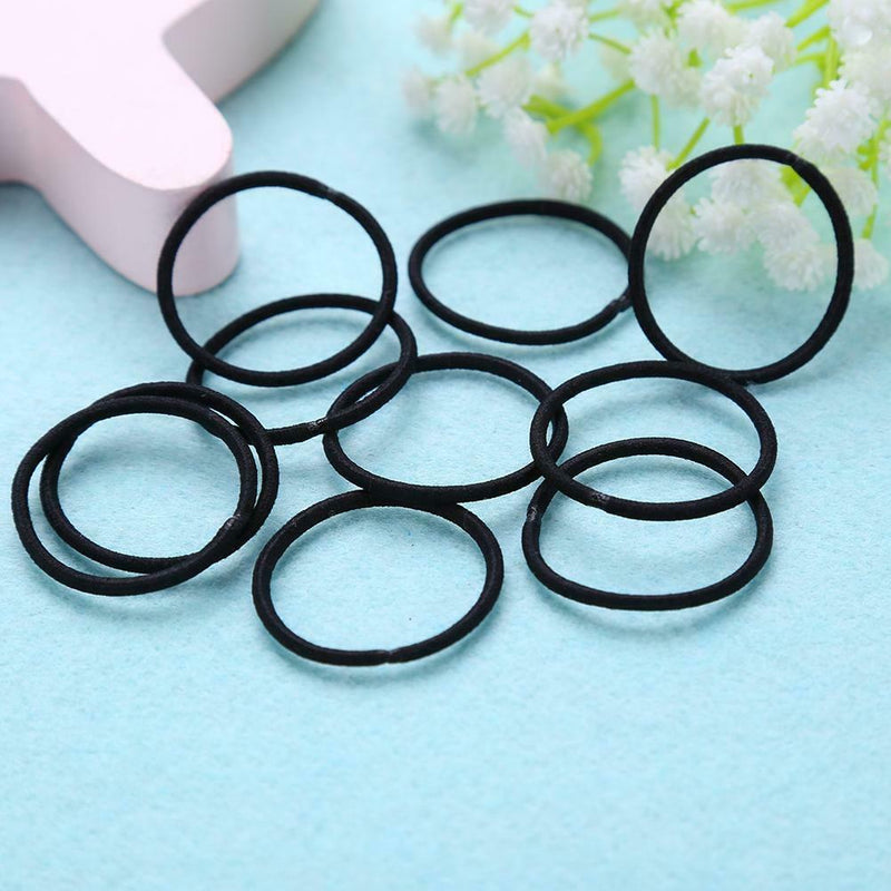 10pcs/Pack Cute Girls Ponytail Hair Holder Elastic Rubber Band Set (Black) A